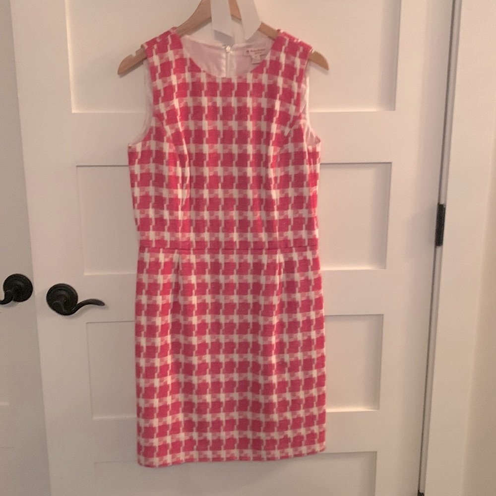 NWT Brooks Brothers pink houndstooth cotton dress